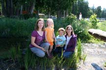 IMMERSION BEGINS: Parents Wendy Nouwens and Leta Burechailo and their children Reeve Morwood, 5, and Jaya Nouwens, 4, are excited that SD47 will launch an Éco-Immersion program this fall.